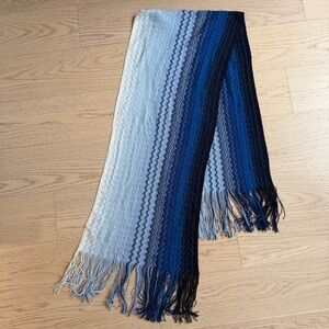 Missoni Ombré Effect Chevron Fringe Scarf, Wool-Blend